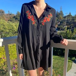 Sophistication black embroidered dress